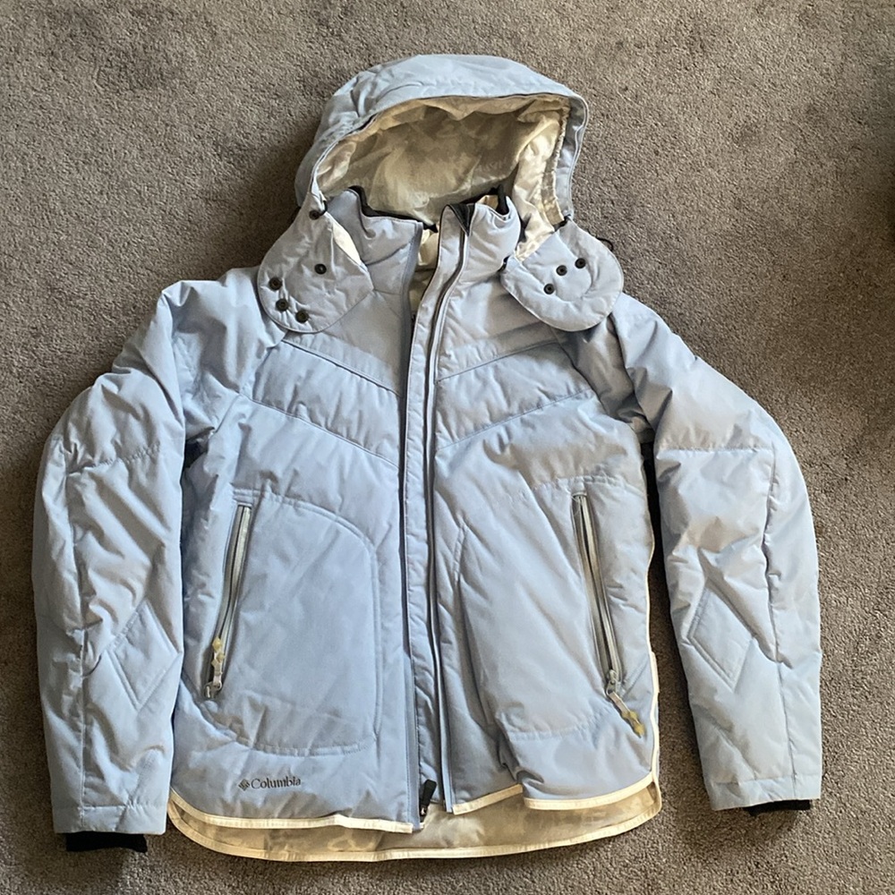 Columbia Titanium Coat Womens Medium Down Winter Puffer Jacket Powder Blue